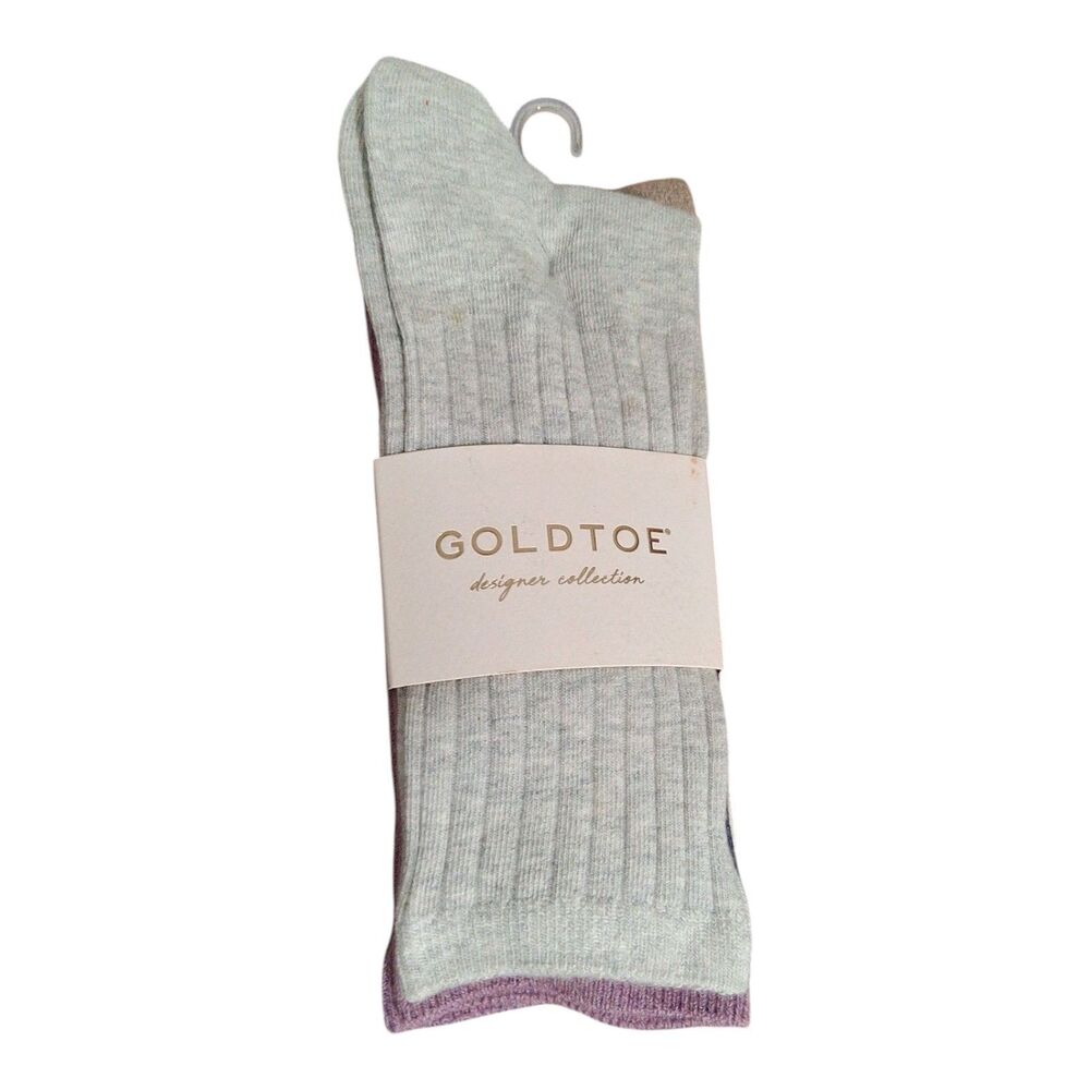 NIP Gold Toe 6 Pairs  Womens Dress Crew Socks Multicolor  Shoe 6-9